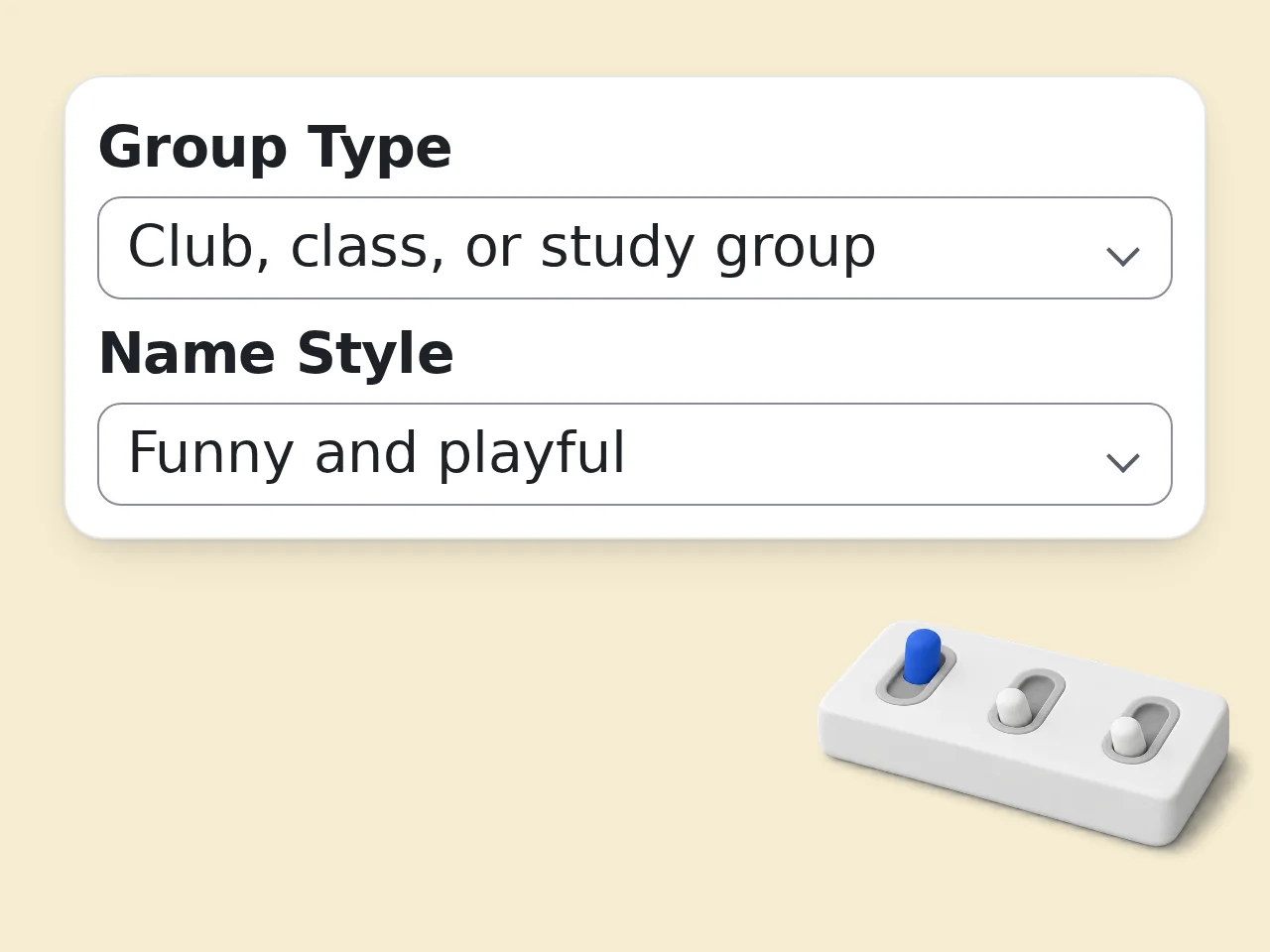 Choose style and constraints