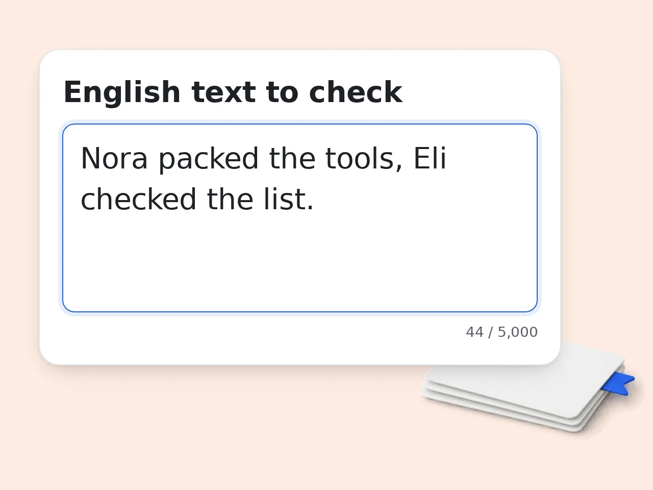 Paste text into the punctuation checker