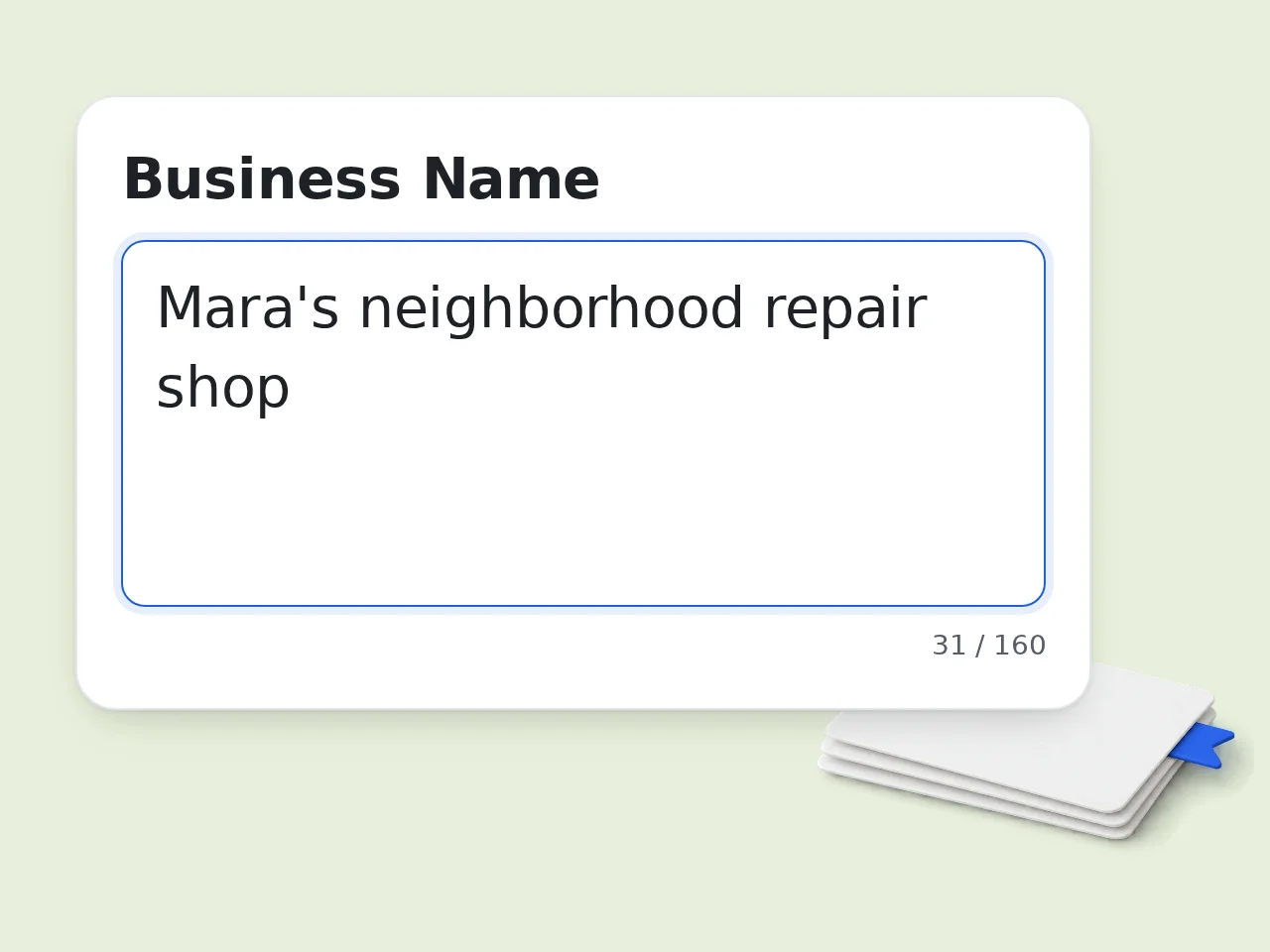 Enter the business details