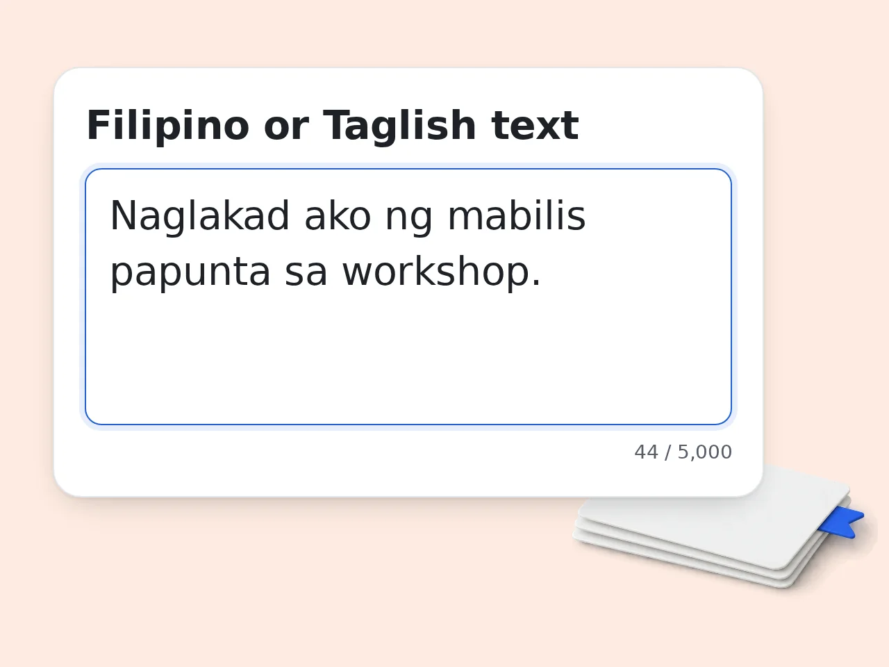 Add text to Grammar Checker Filipino
