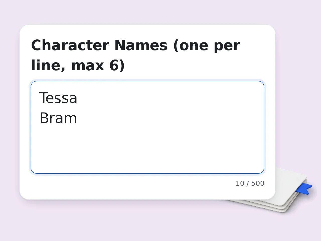 Enter Character Names