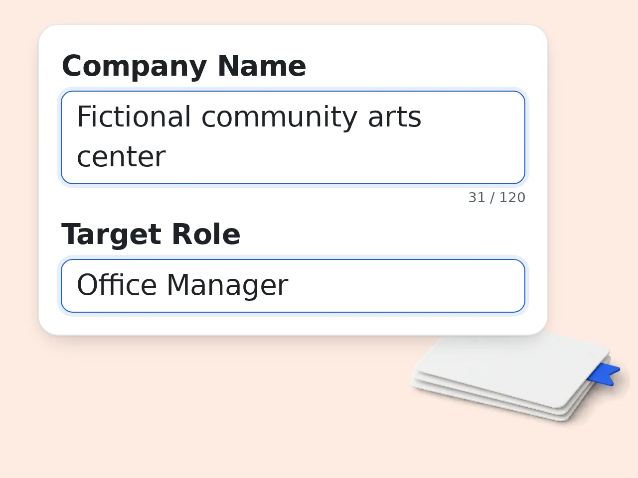 Enter the company and role