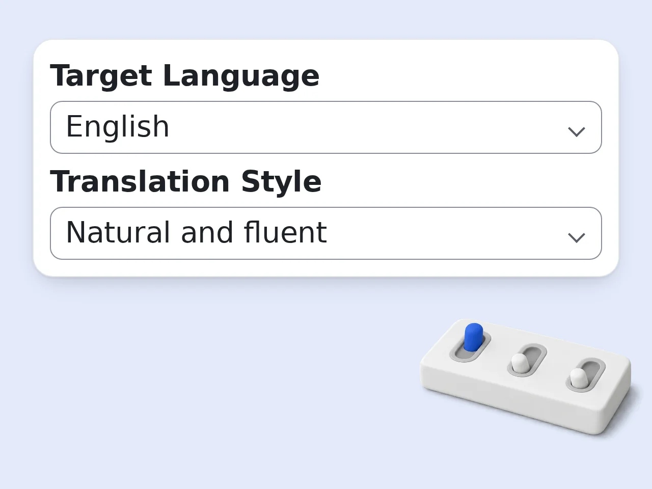 Pick language and style