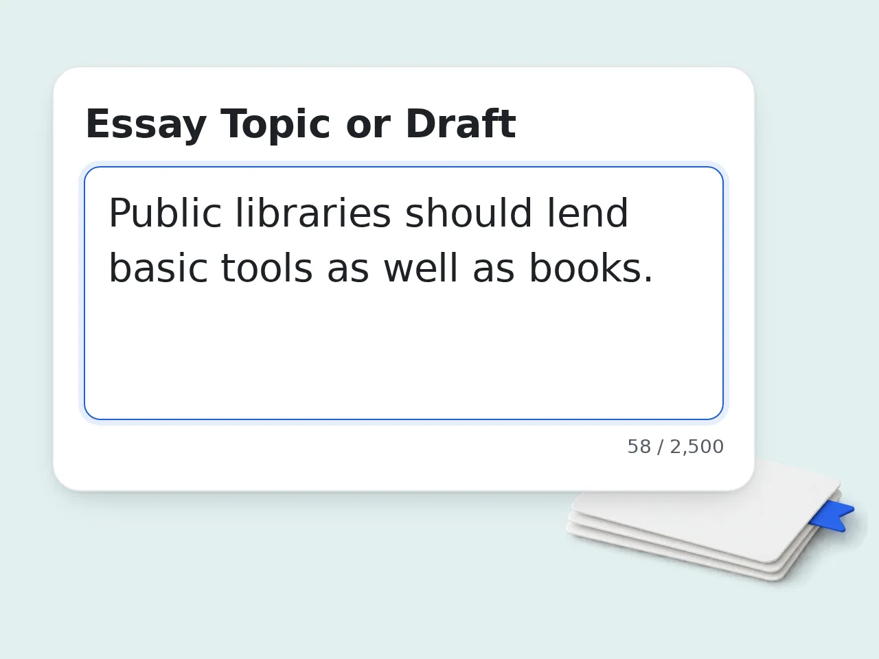 Enter the essay topic
