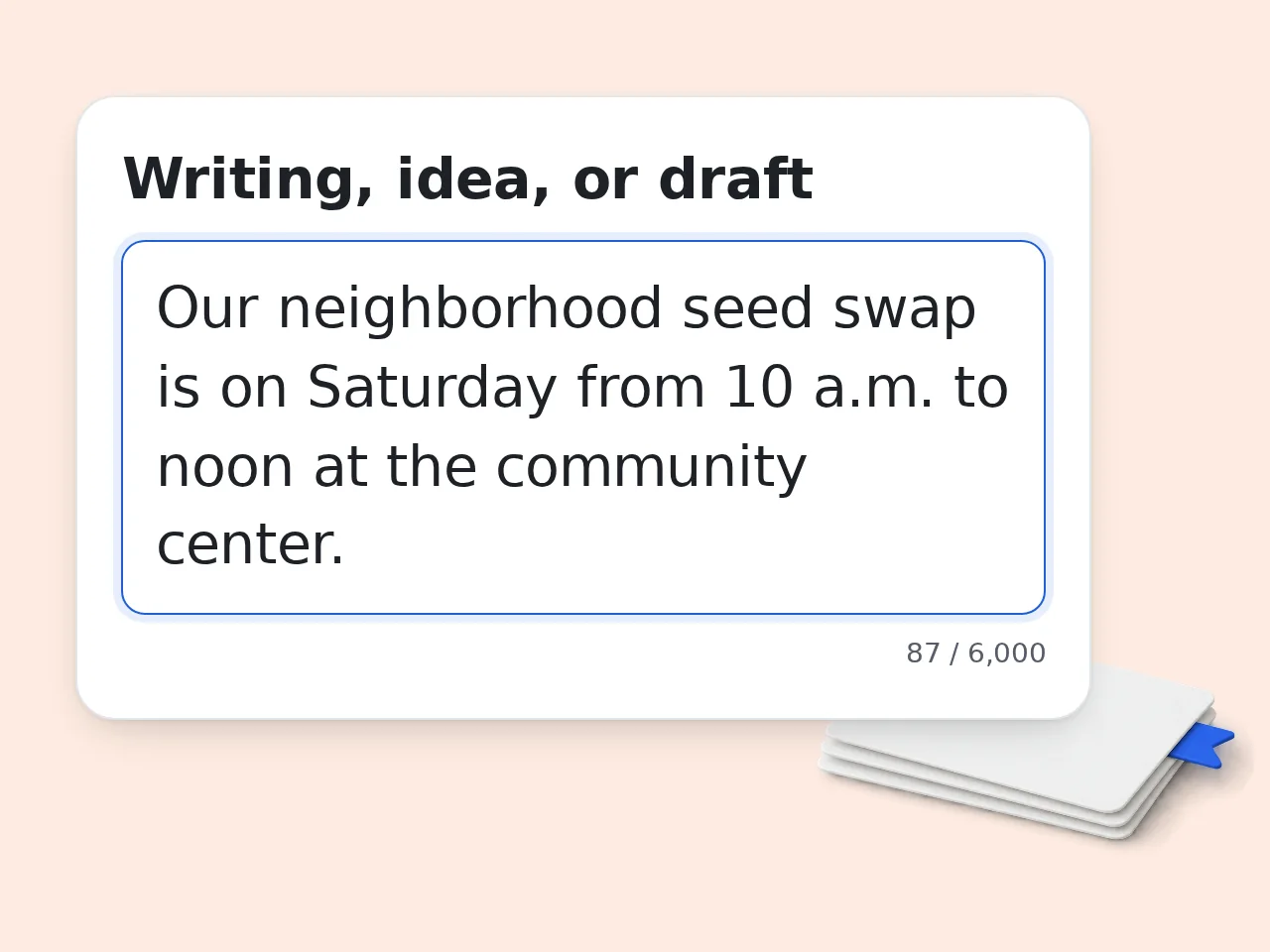 Paste your writing or idea